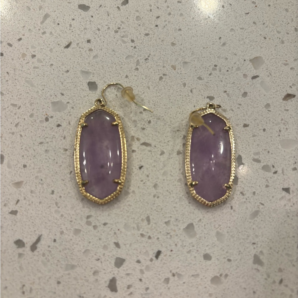 Kendra Scott Elle Earrings Light Purple and Gold